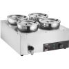 VEVOR Electric Soup Warmer, Four 7.4QT Stainless Steel Round Pot 86~185°F Adjustable Temp