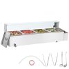 VEVOR Commercial Electric Food Warmer Countertop Buffet 4*8Qt with Glass Shield