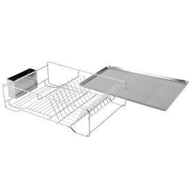 Dish Drying Rack Stainless Steel Dish Rack w/ Drainboard Cutlery Holder Kitchen Dish Organizer (Option: 1044)