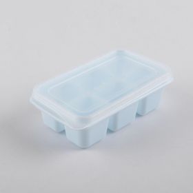 4.5*2.8*1.6in Ice Cube Ice Maker; Ice Box Freezer Mold; Quick Freezer; Home Refrigerator Homemade Frozen Ice Cubes; Ice Cube Mold Box With Lid (Color: Light Blue)