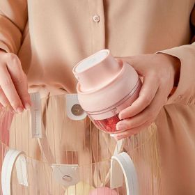 cElectric Garlic Chopper Mini, Garlic Masher Crusher, Food Processor Small with Garlic Peeler And Spoon (Color: Pink)