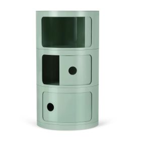 3-tier Round Bedside Table, Multi-storey Storage Unit, Drawer Type Home Organizer For Bedroom, Office, Living Room And Kitchen (Color: Matcha green)